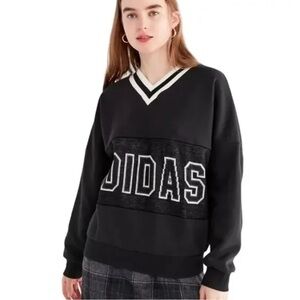 Adidas Originals Adibreak V-Neck Long Sleeve Sweatshirt Black Women's Size M